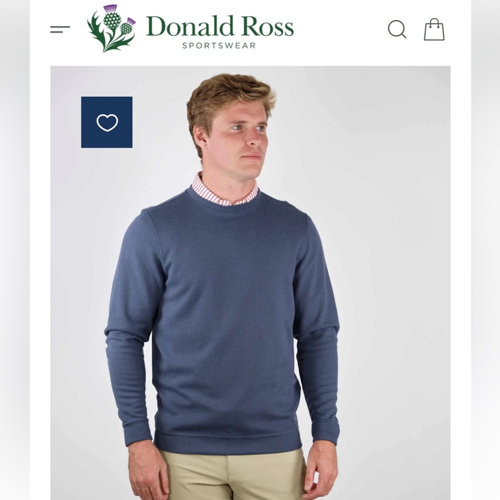 Men's Donald Ross Sport Oban Pullover Crew Neck.  New with tags!  Charcoal